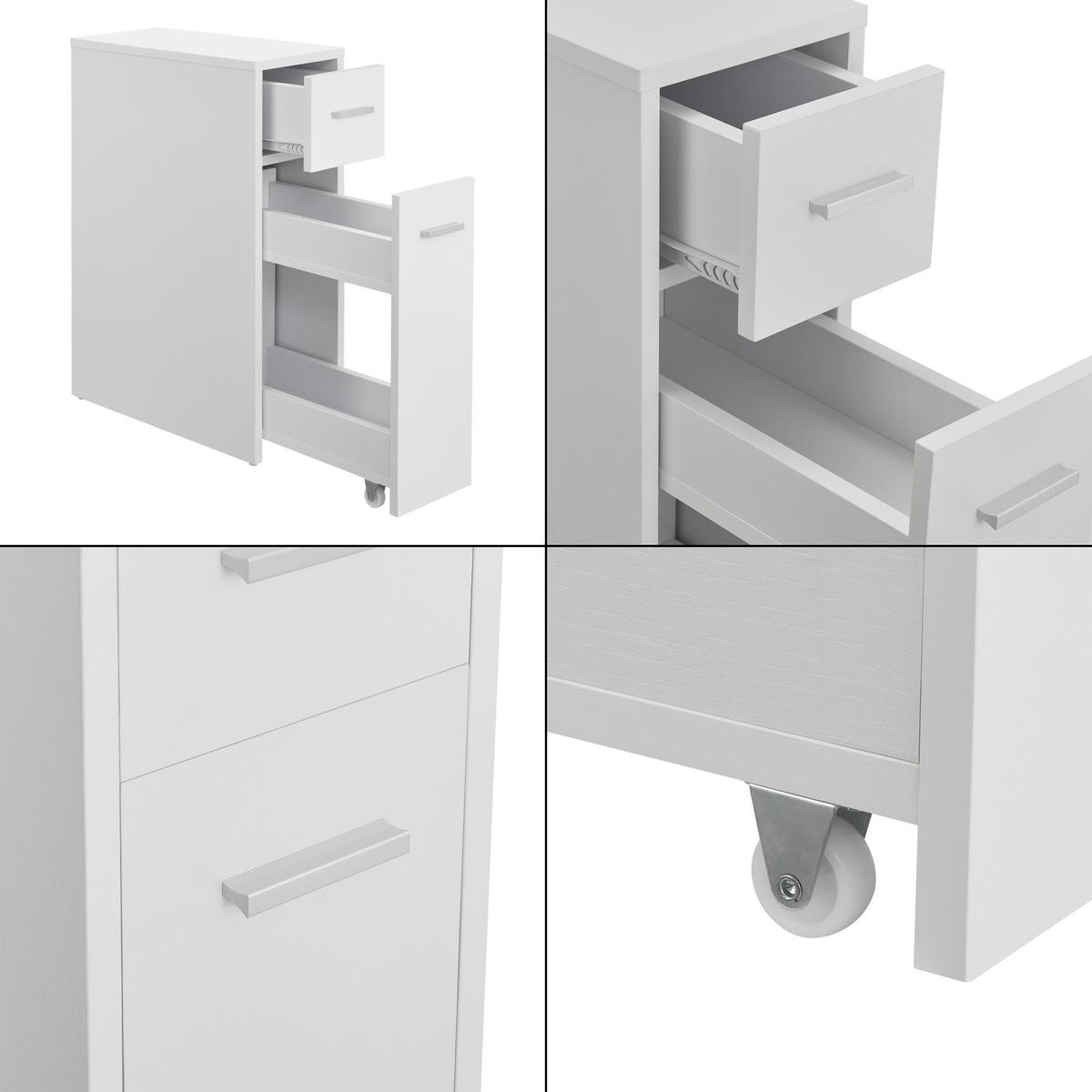 SEITENSCHRANK Kauhajoki - Weiß, Holzwerkstoff (20/61/45cm) - [en.casa]