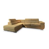 ECKSOFA APIRO L-S Gelb Kordstoff mit Schlaffunktion - Gelb/Silberfarben, Holz/Textil (276/202cm) - MASSENO