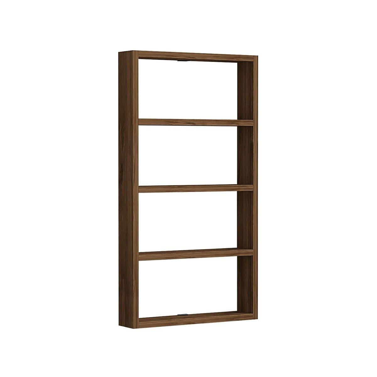 WANDREGAL mit 4 Ablagen - lya 43,2/9/80 cm - Naturfarben, Holzwerkstoff (9/80/43.2cm) - Calicosy