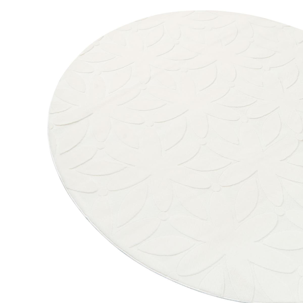 TEPPICH Cremeweiß 160 cm Hood - Creme/Weiß, Textil (160/160cm) - Beliani