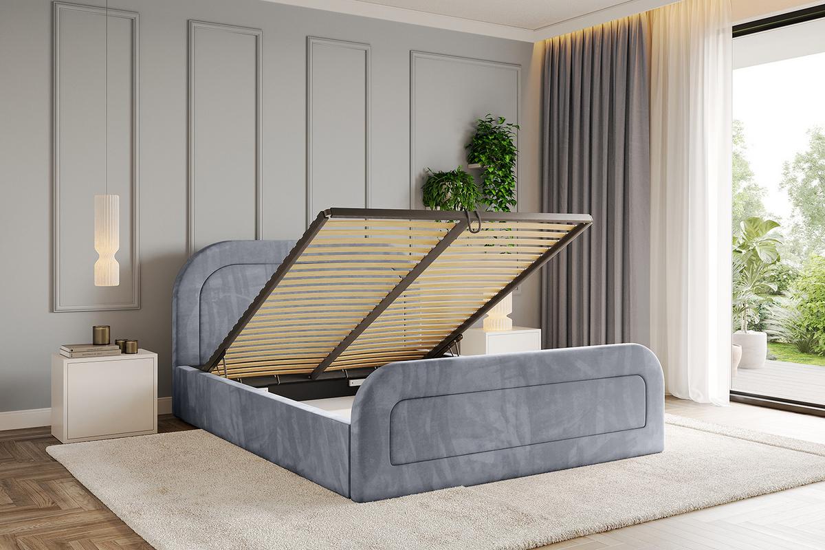 POLSTERBETT mit Bettkasten, Fußteil und Lattenrost, Boxbett mit Matratze H3/H4 - LERAY-Z 120x200 Grau - Grau, Holzwerkstoff/Textil (120/200cm) - ALTDECOR