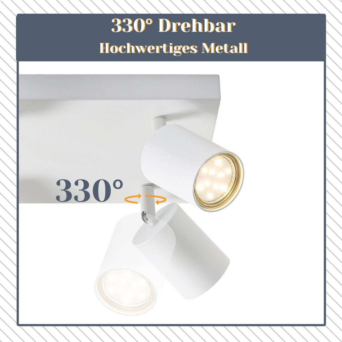 DECKENSTRAHLER Eiszapfen 6-flammig 40/20/14 cm - Weiß, Metall (40/20/14cm) - Nettlife