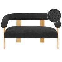 2-SITZER-SOFA Bouclé Schwarz/Hellbraun Ilbro - Schwarz, Textil (138/76/68cm) - Beliani