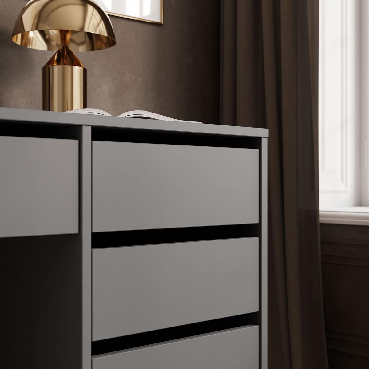SCHREIBTISCH MADA MAT mit Schubladen - Anthrazit, Holzwerkstoff (55/120/75cm) - Lookway
