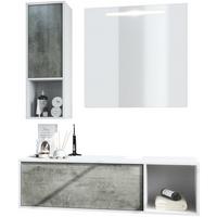 BADMÖBELSET La Costa Fronten in Beton Dunkel Optik - Dunkelgrau, Holzwerkstoff (126.5/190/46cm) - Vladon