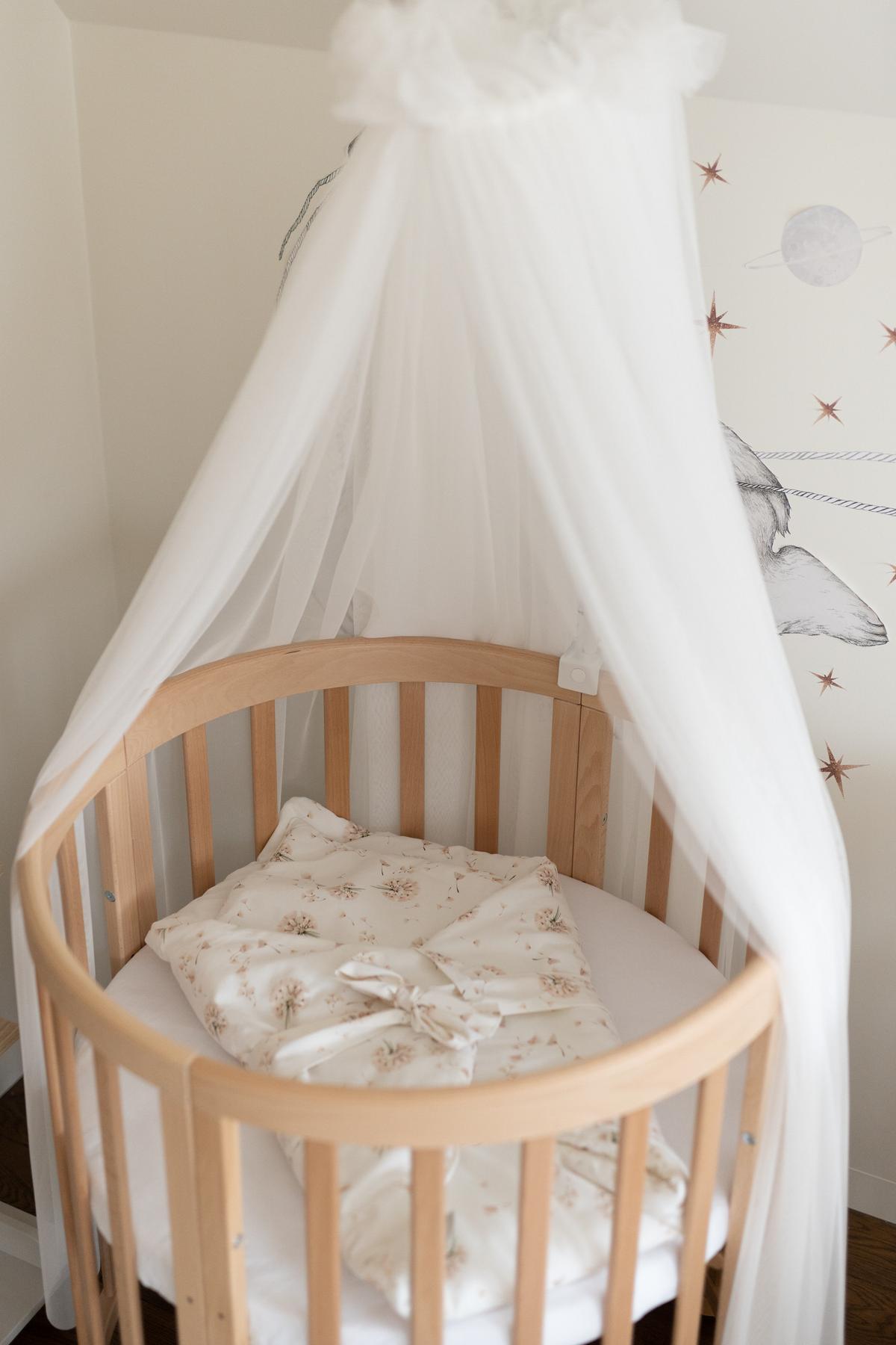 BABY Betthimmel Baldachin mit Himmelstange - Ecru, Textil - waldin