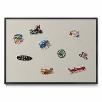 MAGNETTAFEL 100x70 cm Schwarzer Rahmen Cremefarben - Multicolor, Metall (100/70/0.4cm) - TULUP