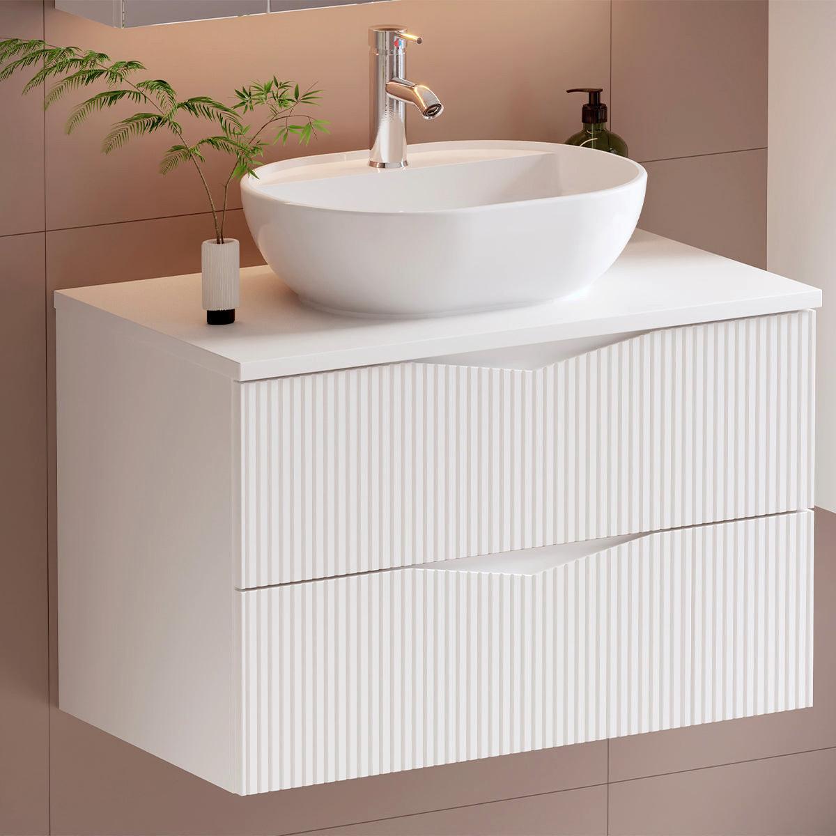 WASCHTISCHUNTERSCHRANK 80.6cm Tao Weiß - Weiß, Holzwerkstoff (80.6/52.2/46.5cm) - Petits-meubles