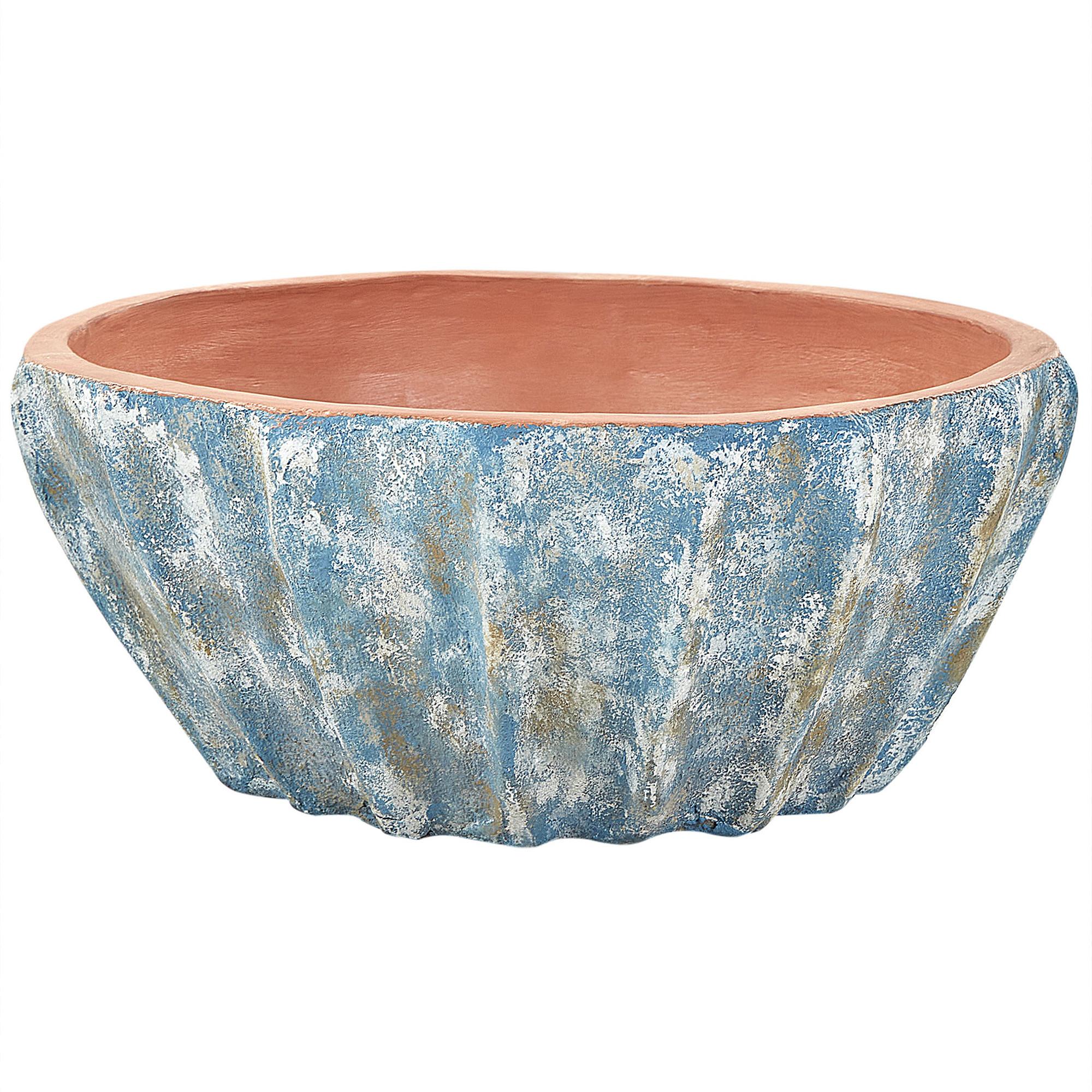 BLUMENTOPF Blau Ostrya - Blau, Naturmaterialien (24cm) - Beliani