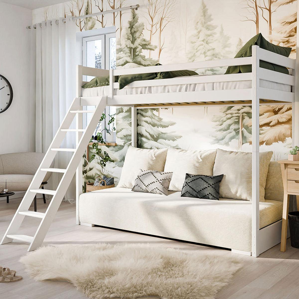 BETT 90/200 Orlane Weiß - Weiß, Holz (90/200cm) - Petits-meubles