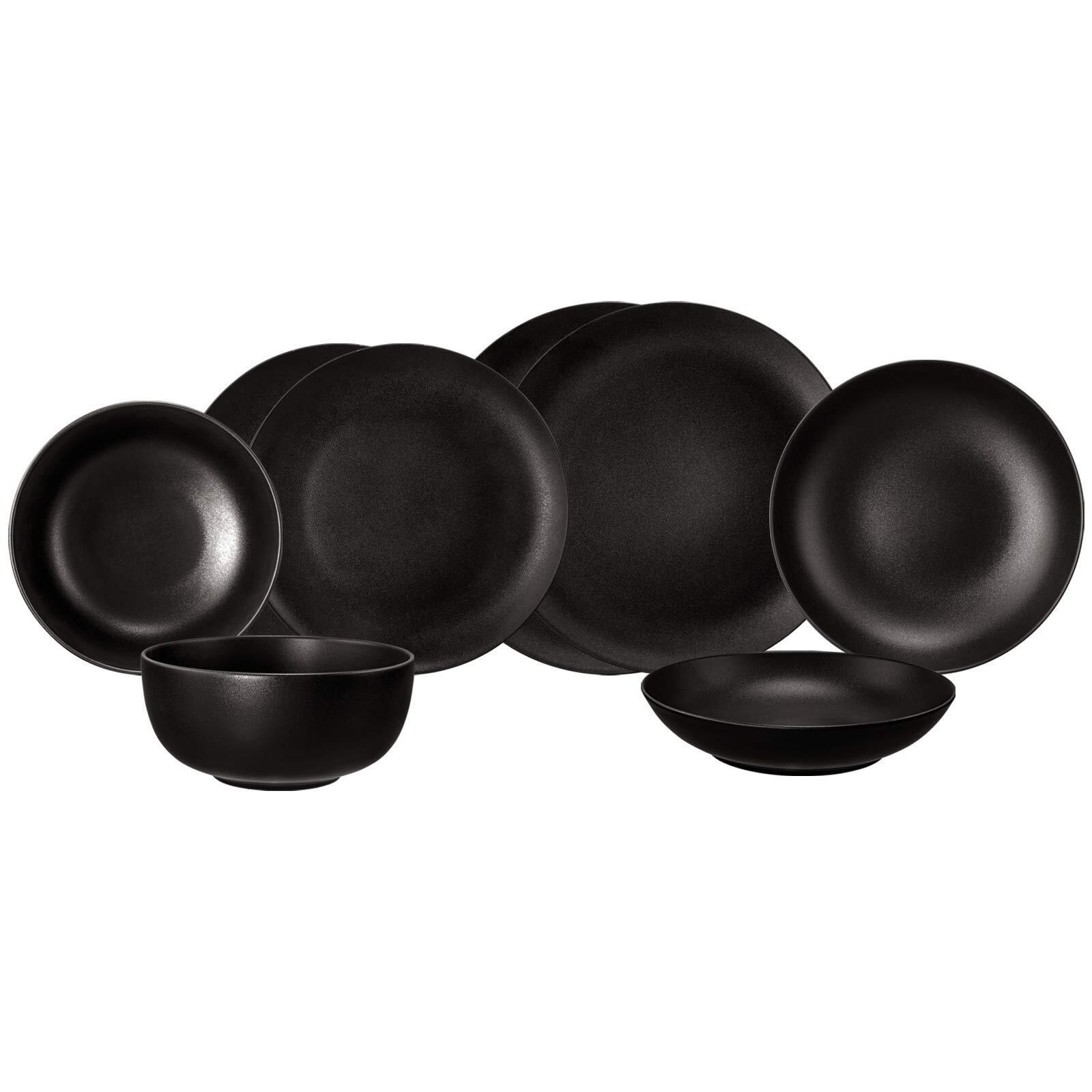 EINSTEIGER-SET Liberty Velvet Black schwarz 8-tlg. - Schwarz, Keramik (2/2/2cm) - Seltmann Weiden