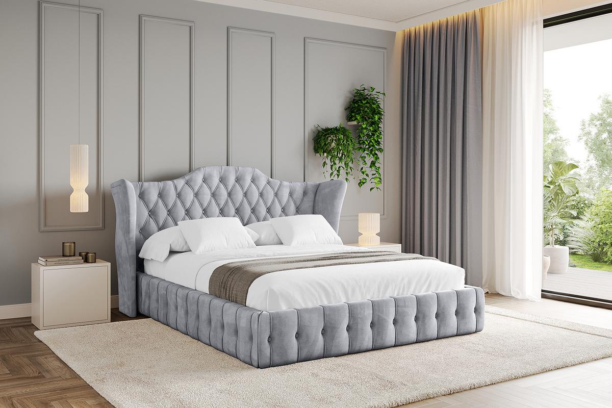 POLSTERBETT mit Bettkasten und Lattenrost, Boxbett ohne Matratze - MODY 120x200 Hellgrau - Hellgrau, Holzwerkstoff/Textil (120/200cm) - ALTDECOR