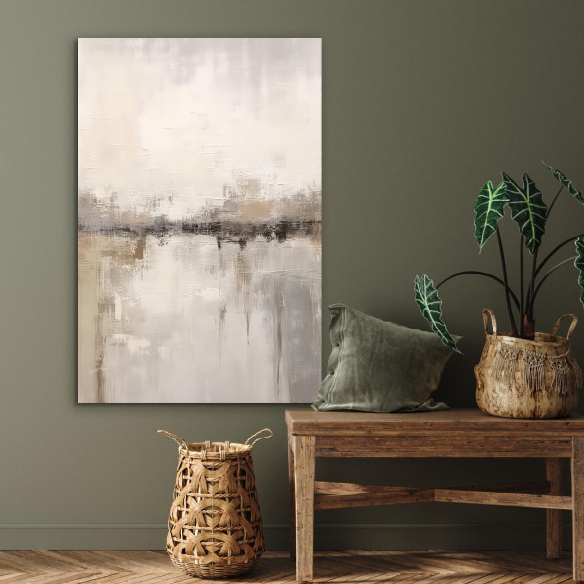 METALLBILD Moderne Kunst - Abstrakt - Beige 80x120 cm - Beige, Metall (80/120cm) - MuchoWow