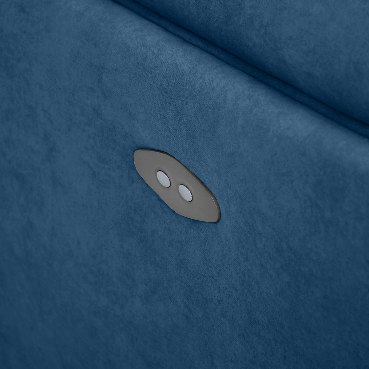RELAXSESSEL Comfort, mit elektrischer Verstellung und verstellbarer Kopfstütze, Blau - Blau/Schwarz, Textil (103/97/102cm) - Beautysofa