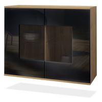 KOMMODE Grömitz Schwarz Hochglanz - Schwarz Hochglanz, Holzwerkstoff (92.5/73.5/35cm) - Vladon