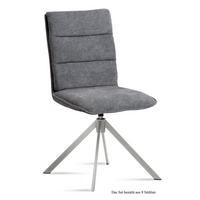 ESSZIMMERSTUHL drehbar (8er-Set) Dulcie 47x92x60 Edelstahl/Grau - Edelstahlfarben/Grau, Kunststoff (60/92/47cm) - 58aufmkessel