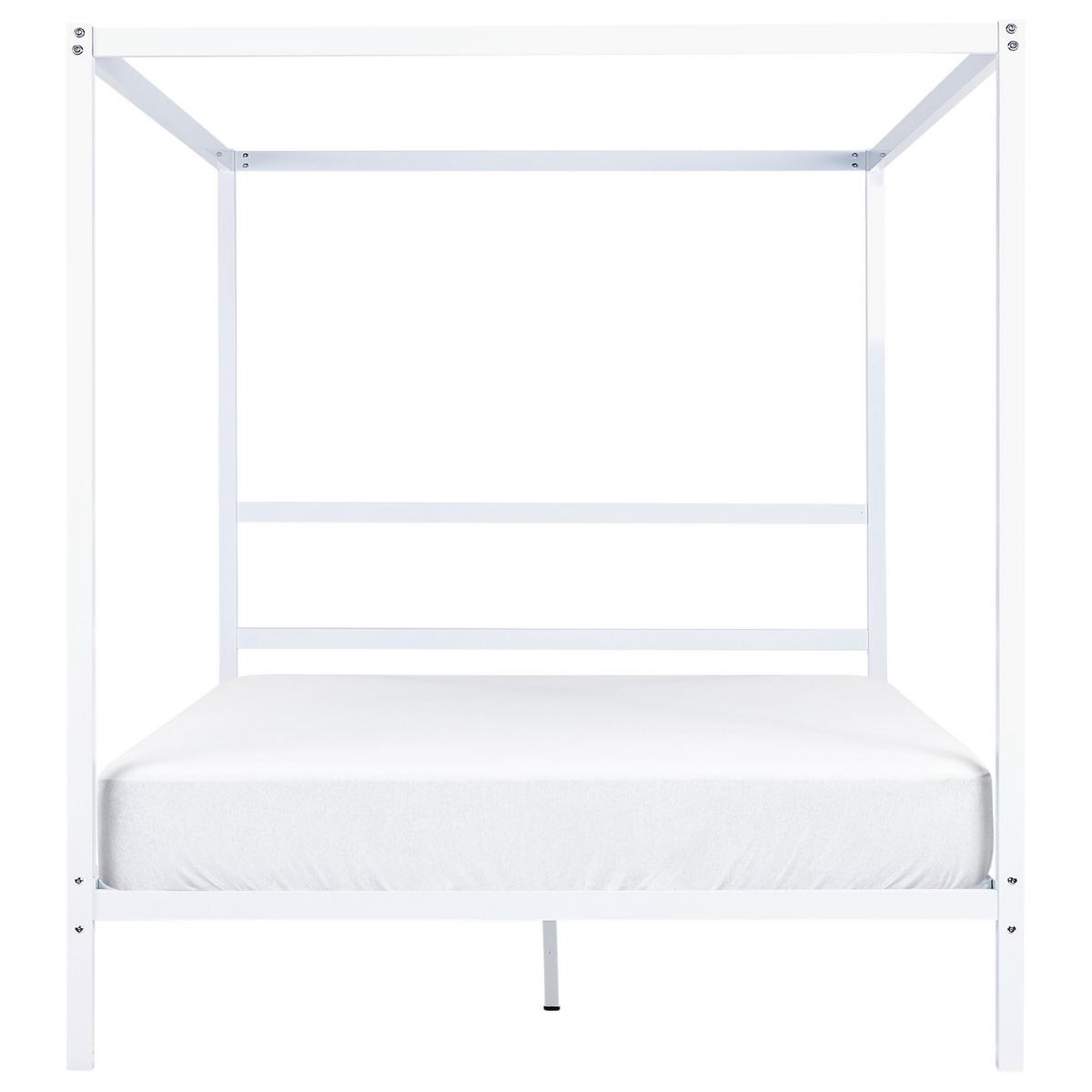 HIMMELBETT 160/200cm Weiß Lestards - Weiß, Metall (160/200cm) - Beliani