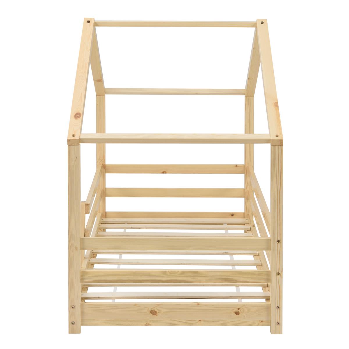 HAUSBETT Knätten - Naturfarben, Holz (80/160cm) - [en.casa]