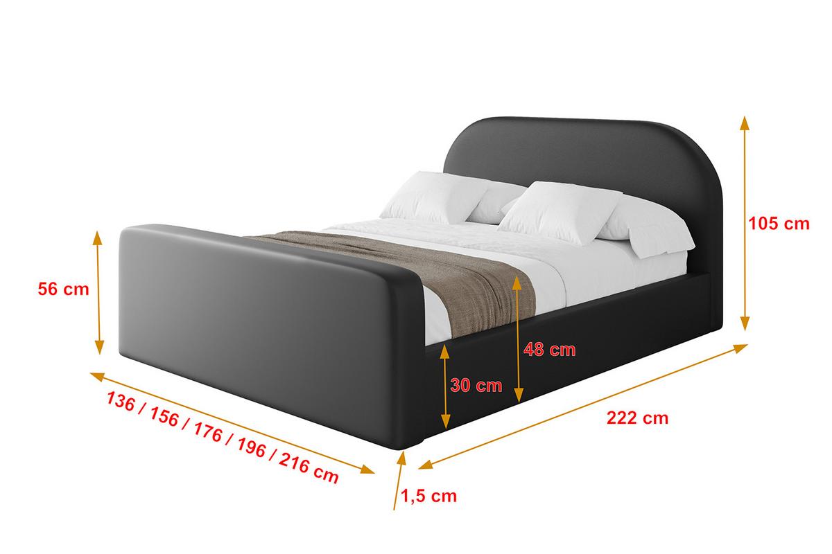 POLSTERBETT mit Bettkasten, Fußteil und Lattenrost, Boxbett ohne Matratze - TIVON-Z 180x200 Schwarz Kunstleder - Schwarz Hochglanz, Holzwerkstoff/Textil (180/200cm) - ALTDECOR