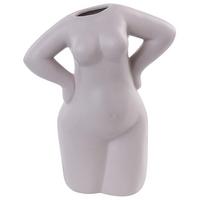 BLUMENVASE Porzellan beige Kilkis - Beige, Keramik (24cm) - Beliani