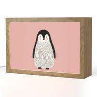 NACHTTISCHLAMPE Pinguin - Punkte - Minimalistisch - Rosa 30x20 cm - Rosa, Holzwerkstoff (8/30/20cm) - OnlyWow