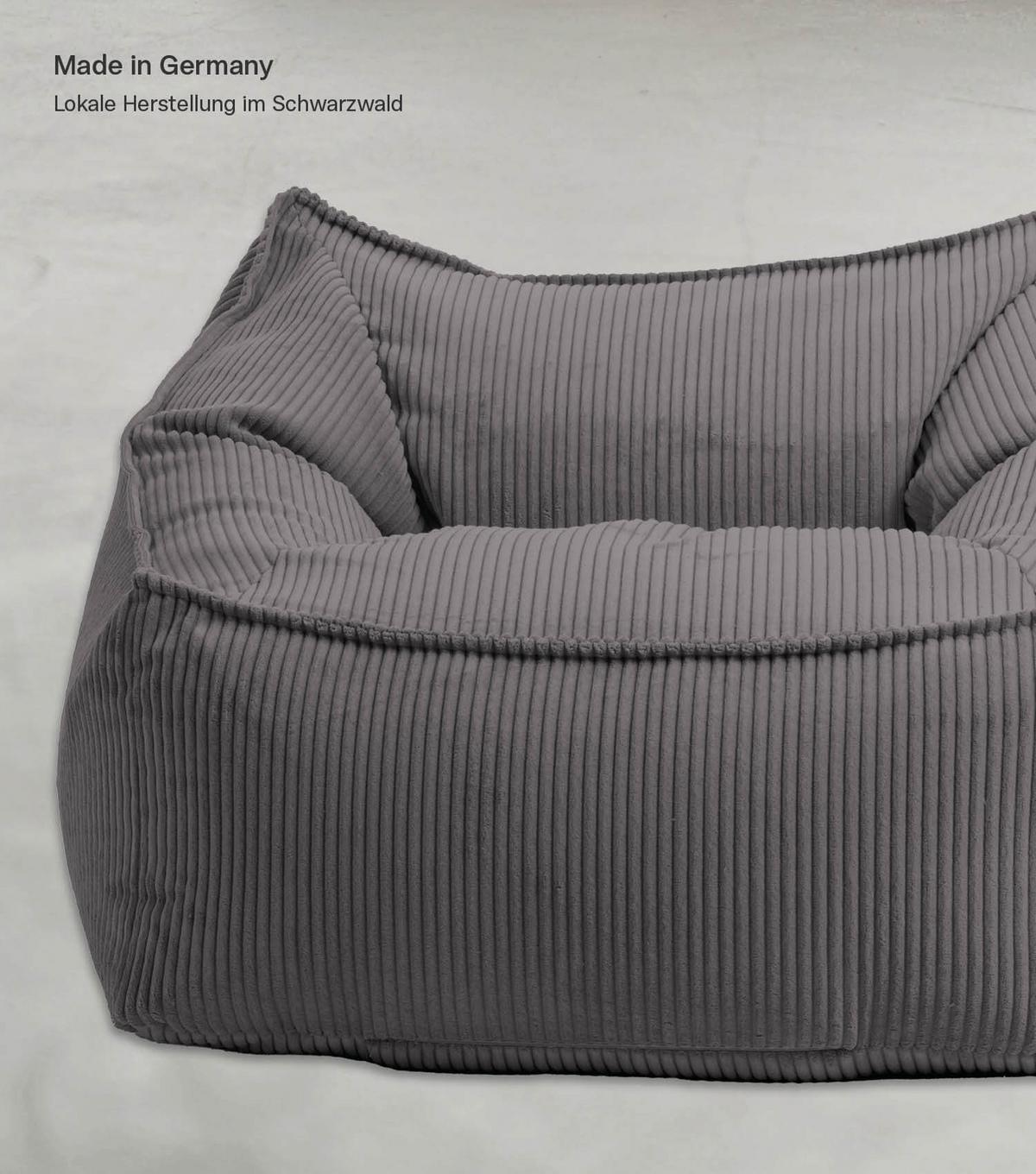 SITZSACK Cord Snug mit Hocker - Anthrazit, Textil (80/60/83cm) - Mokebo