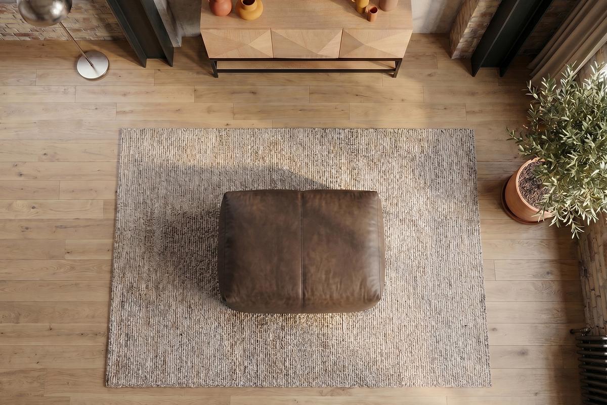 POLSTERHOCKER CELESTE Dunkelbraun Leder - Dunkelbraun, Leder/Kunststoff (120/48/80cm) - KAWOLA
