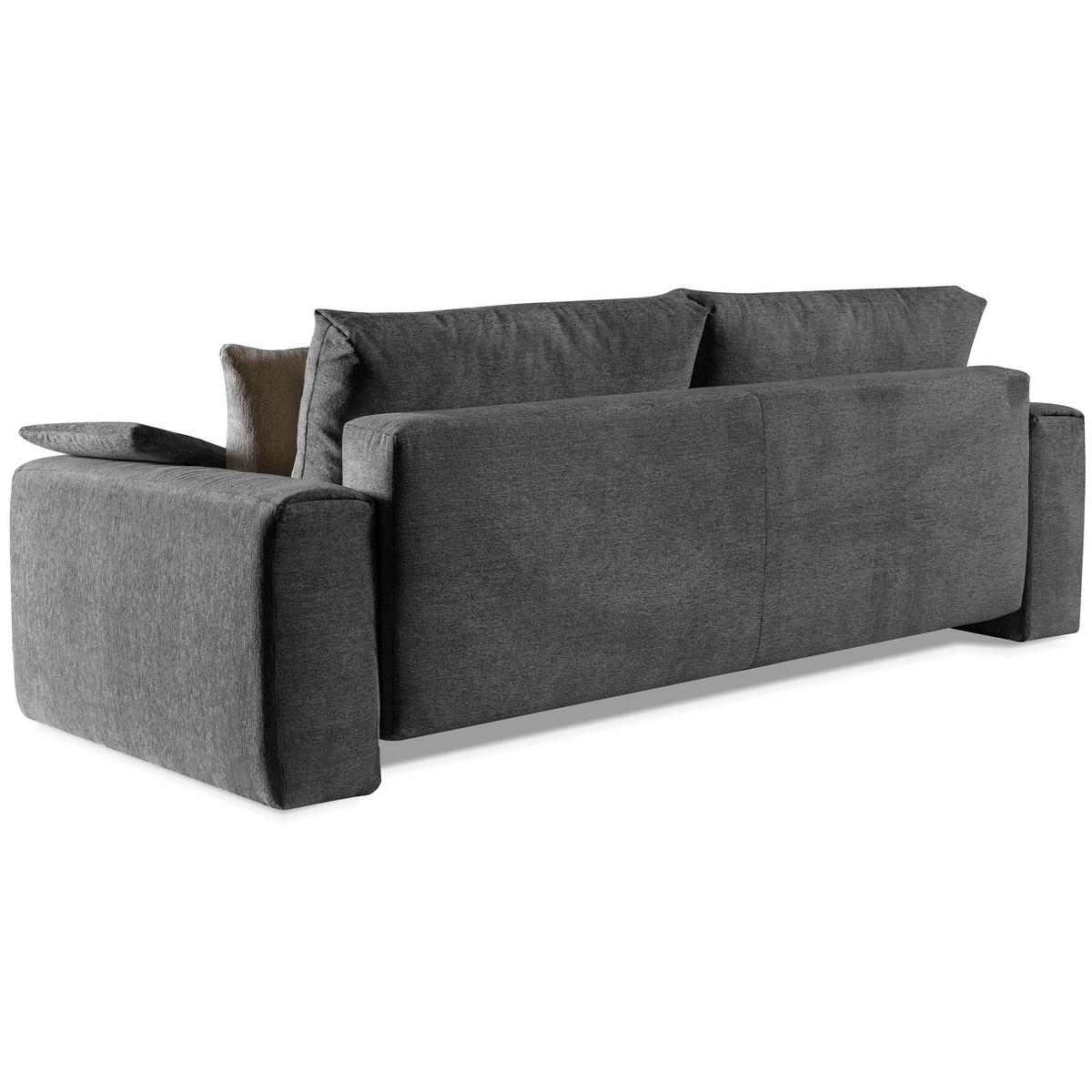 SCHLAFSOFA Polo 3-Sitzer mit Schlaffunktion, Grau - Grau, Textil (252/100/120cm) - Beautysofa