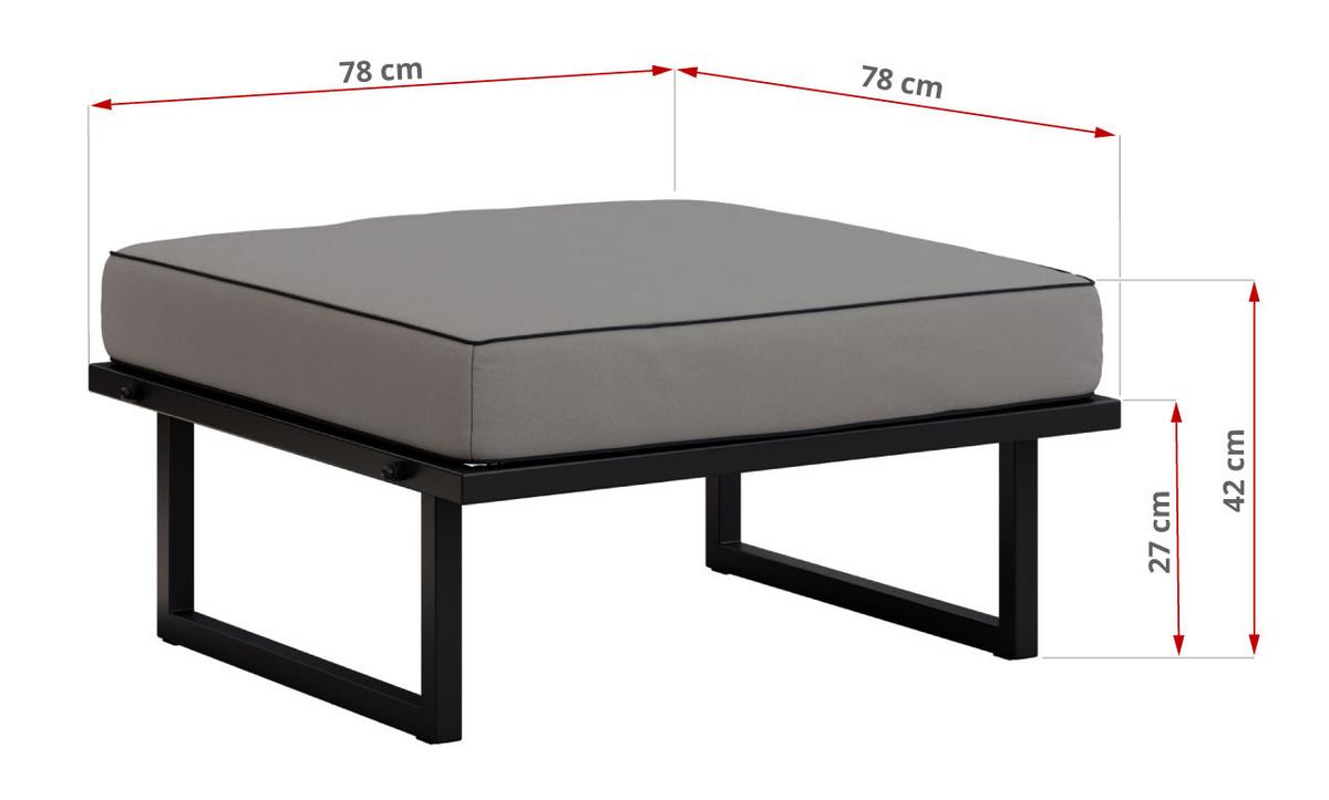 SITZHOCKER Elba - Grau - Grau, Textil (78/42/78cm) - MKS