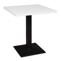 BISTROTISCH Ekzuperiia 70x70x75 schwarz matt/weiß matt lack - Weiß, Metall (70/70/75cm) - 58aufmkessel
