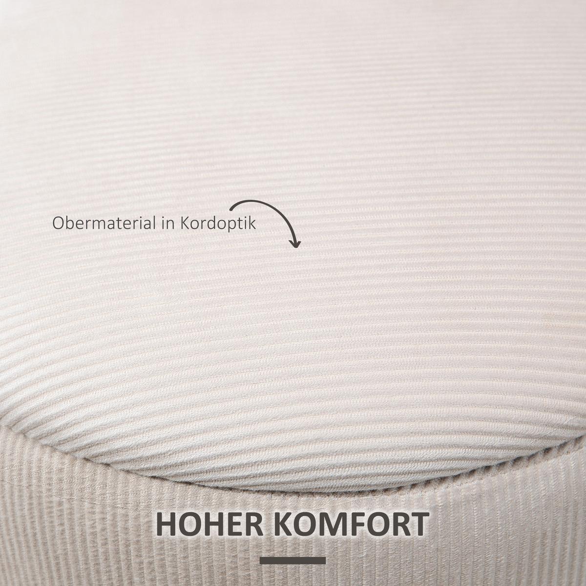 SITZHOCKER 2er-Set mit Stauraum Cremeweiß 40 x 40 x 41 cm - Weiß, Kunststoff (40/41/40cm) - HOMCOM