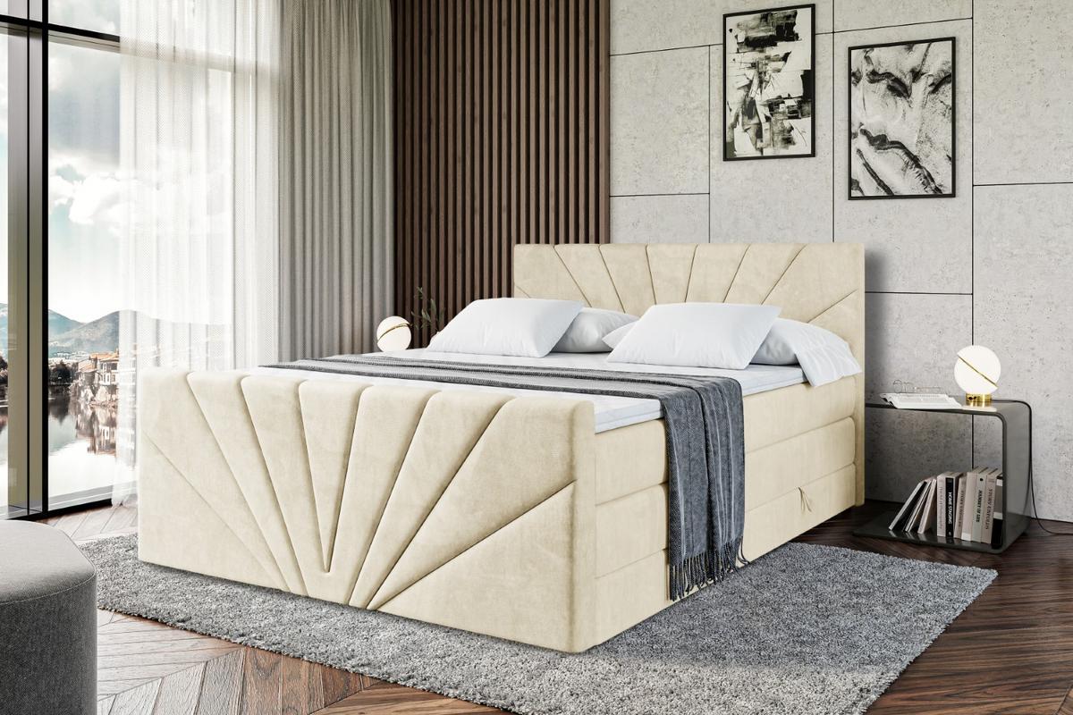 BOXSPRINGBETT MILTIO-Z KING - 140x200 - H3/H4 - Beige - Beige, Holzwerkstoff (140/200cm) - ALTDECOR