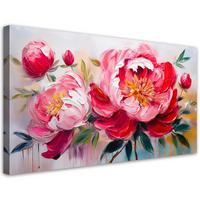 WANDBILD blühende rosa pfingstrosen - Pink, Textil (80/40cm) - Feeby