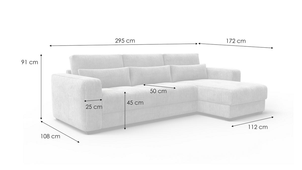 ECKSOFA OLI 4-Sitzer rechts, dunkelgrau - Dunkelgrau, Holz/Textil (295/172cm) - Wozimo