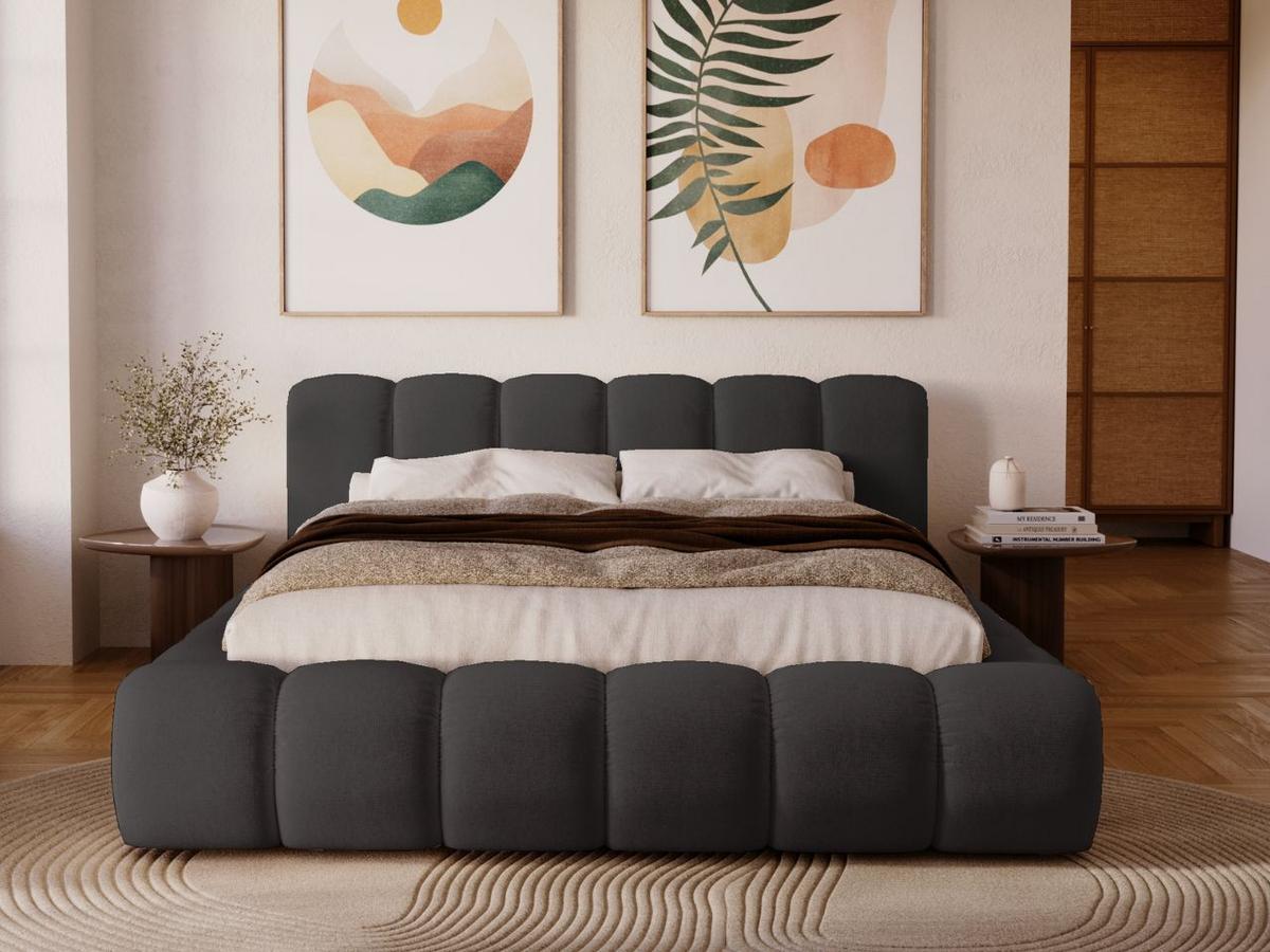 POLSTERBETT Doria 180x200 Schwarz - Schwarz, Textil (180/200cm) - Graingold
