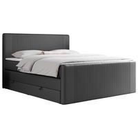 BOXSPRINGBETT KING DOREN 200/200 Dunkelgrau Kunstleder - H3 - Dunkelgrau, Holz/Textil (200/200cm) - MKS