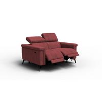 RELAXSOFA NORDEL 2-Sitzer, bordeaux - Bordeaux/Schwarz, Holz/Textil (150/80/105cm) - Wozimo