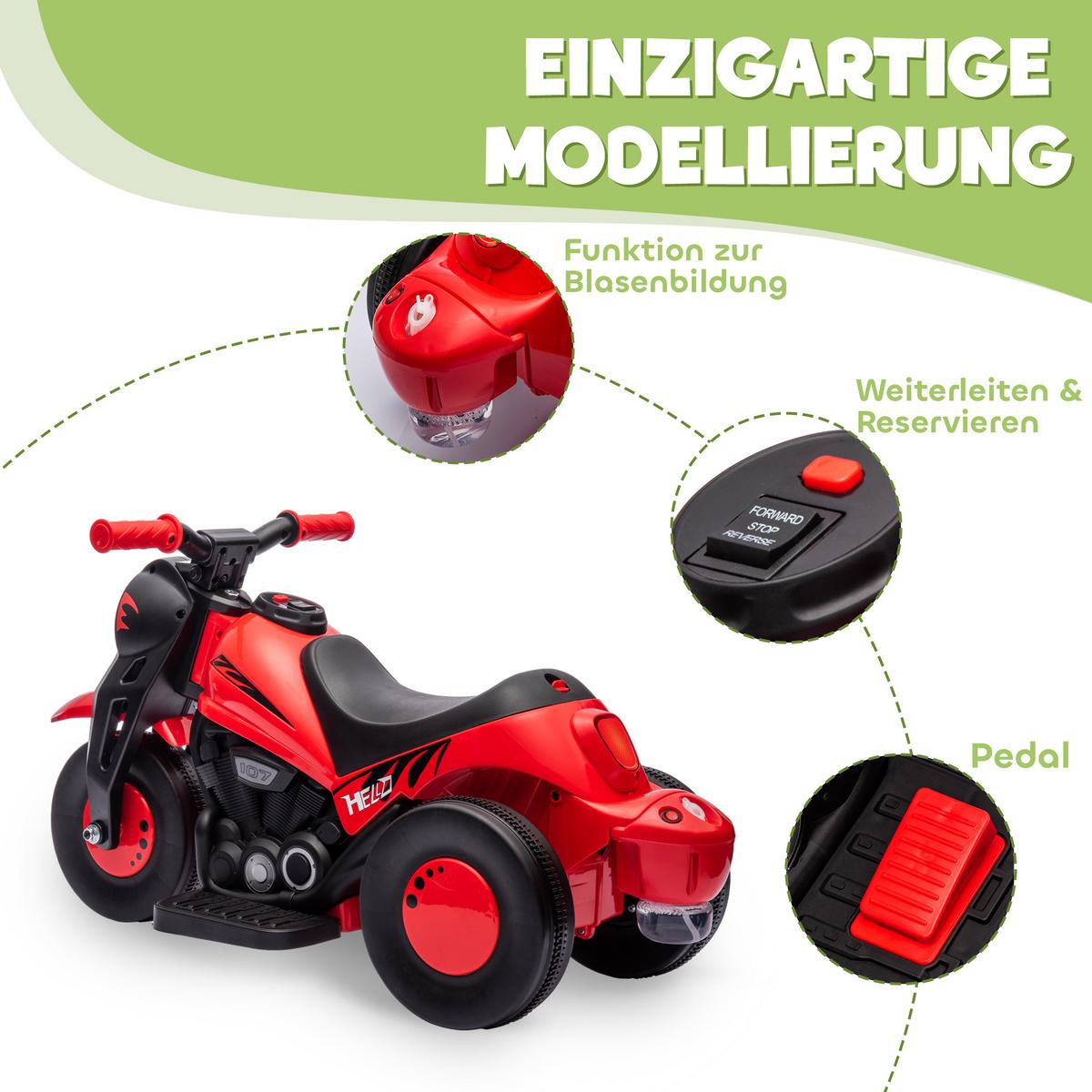 ELEKTROMOTORRAD Kunststoff Metall Rot - Rot, Metall (80/36/43.5cm) - AIYAPLAY