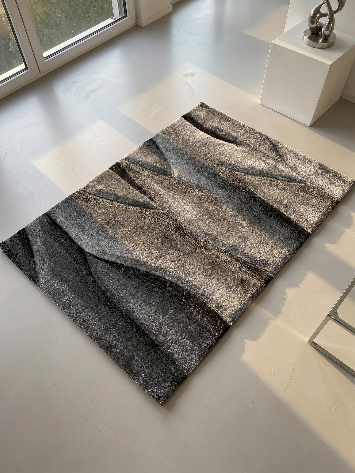 KURZFLORTEPPICH SOLDA, mit Farbverlauf, Schwarz, 160 x 230 cm - Schwarz, Textil (160/230cm) - KADIMA DESIGN