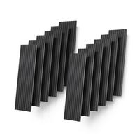 WANDPANEELE Grivola Schwarz 12 Stück - Schwarz, Holzwerkstoff (120/40/1.8cm) - Livinity®