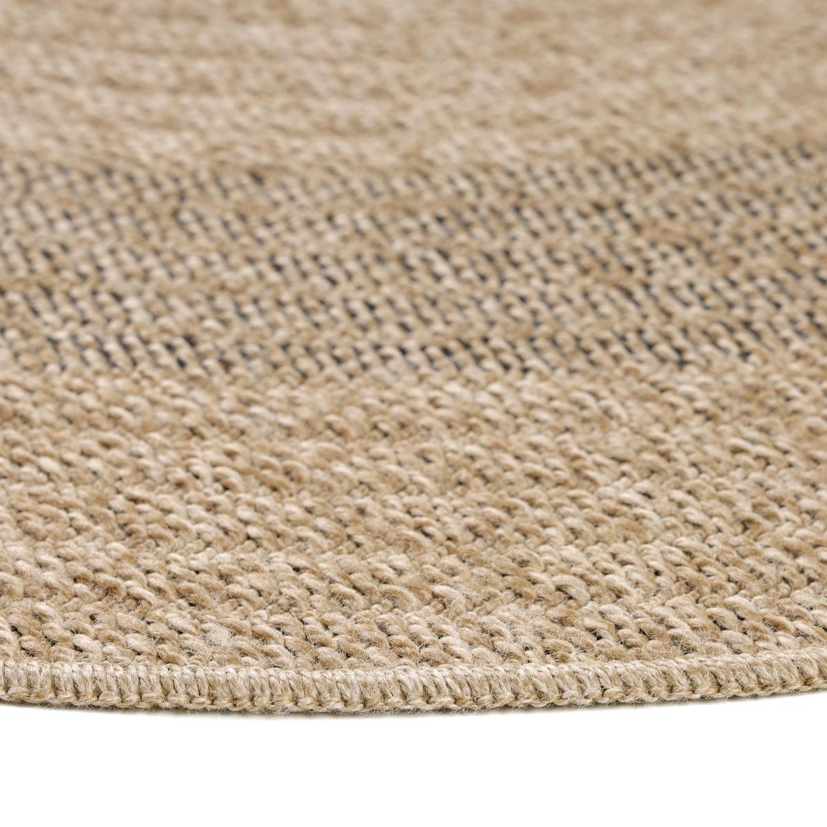 OUTDOORTEPPICH KAUNS, im Vintage-Stil, Schwarz, Ø 200 cm - Beige, Textil (200/200cm) - KADIMA DESIGN