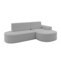 ECKSOFA mit Schlaffunktion und Bettkasten Ottomane Rechts MARI-L1-S - 283x167x73 cm Hellgrau Bouclé - Hellgrau/Schwarz, Holzwerkstoff/Kunststoff (167/283cm) - ALTDECOR