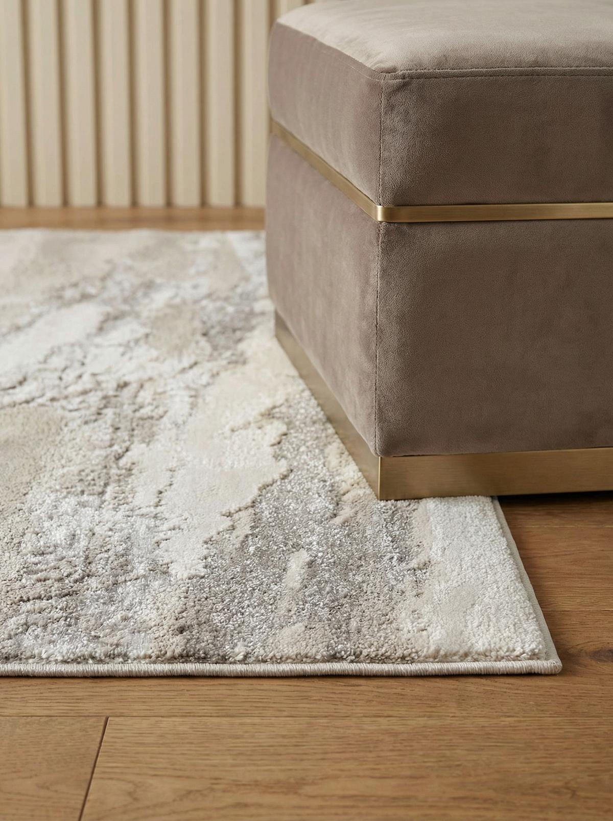 TEPPICH SARNTAL, abstrakt, Silbergrau, 120 x 170 cm - Silberfarben, Textil (170/120cm) - KADIMA DESIGN