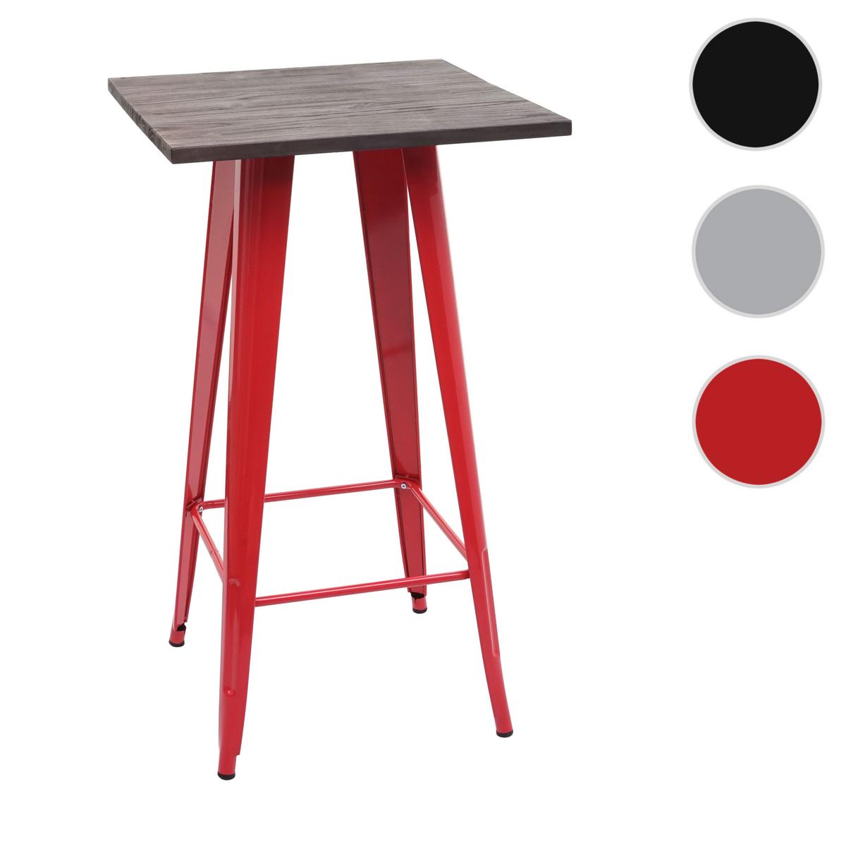 STEHTISCH INKL. HOLZ-TISCHPLATTE rechteck Rot - Rot, Holz (60/60/107cm) - MCW