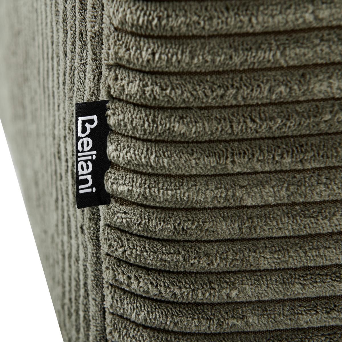 OTTOMANE Cord Grün Lungo - Schwarz/Grün, Textil (80/35/80cm) - Beliani