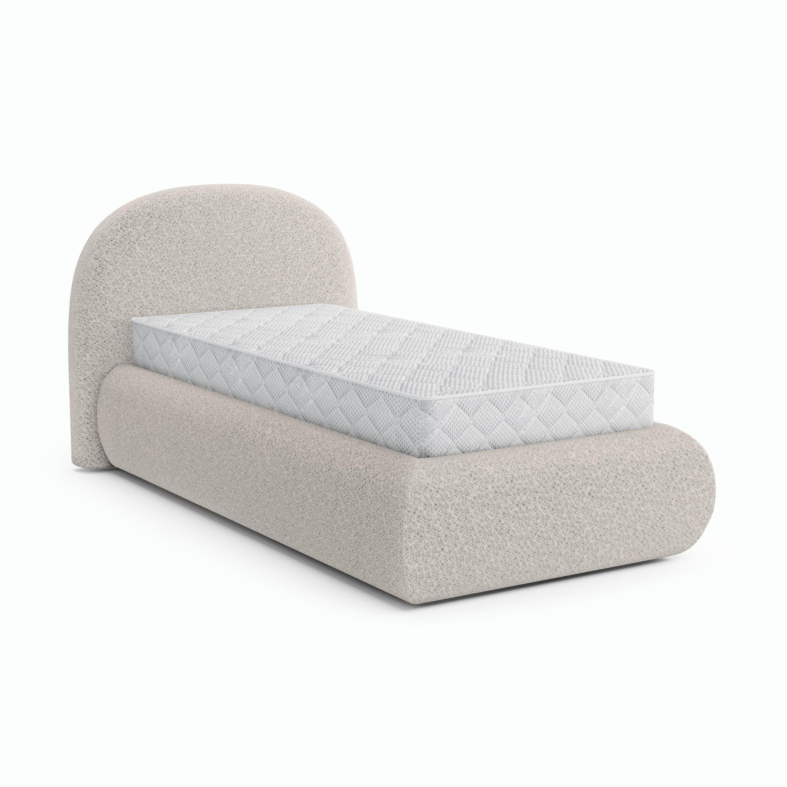 POLSTERBETT Motti 90x200, Einzelbett mit Bettkasten und Taschenfedernmatratze 20 cm, Beige - Beige, Holzwerkstoff (90/200cm) - Beautysofa