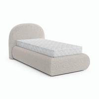 POLSTERBETT Motti 90x200, Einzelbett mit Bettkasten und Taschenfedernmatratze 20 cm, Beige - Beige, Holzwerkstoff (90/200cm) - Beautysofa