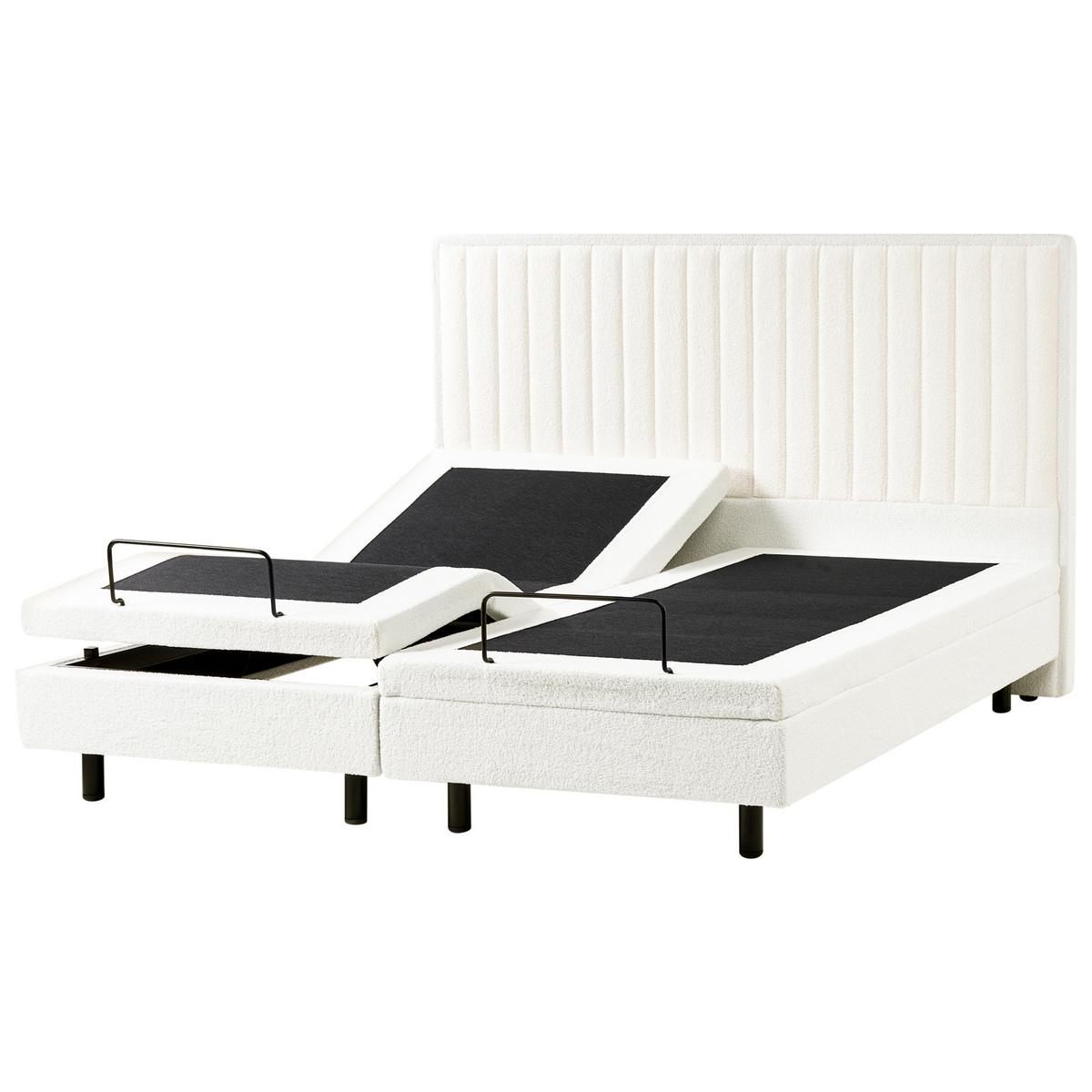 BETT 180/200 cm Cremeweiß Duke II - Schwarz/Weiß, Textil (180/200cm) - Beliani