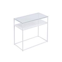 KONSOLENTISCH ALCUDIA, Einscheibensicherheitsglas, Weiß, 80 x 40 x 77 cm - Weiß, Glas/Metall (40/80/77cm) - KADIMA DESIGN