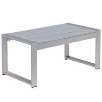 GARTEN Couchtisch Aluminium hellgrau 90/50 cm Salerno - Hellgrau, Metall (50/90/42cm) - Beliani